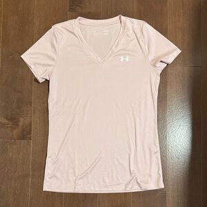 Under Armour Women's Light Pink V-Neck Tee